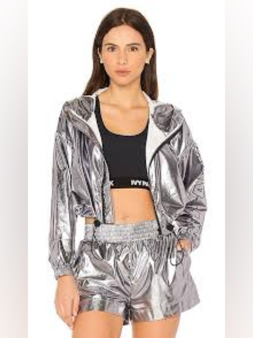 Ivy Park Cropped Metallic Jacket